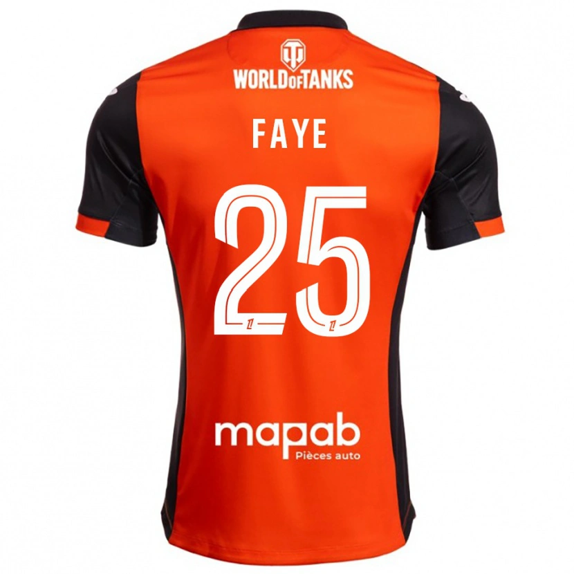 Danxen Criança Camisola Abdoulaye Faye #25 Preto Laranja Principal 2025/26 Camisa Brasil