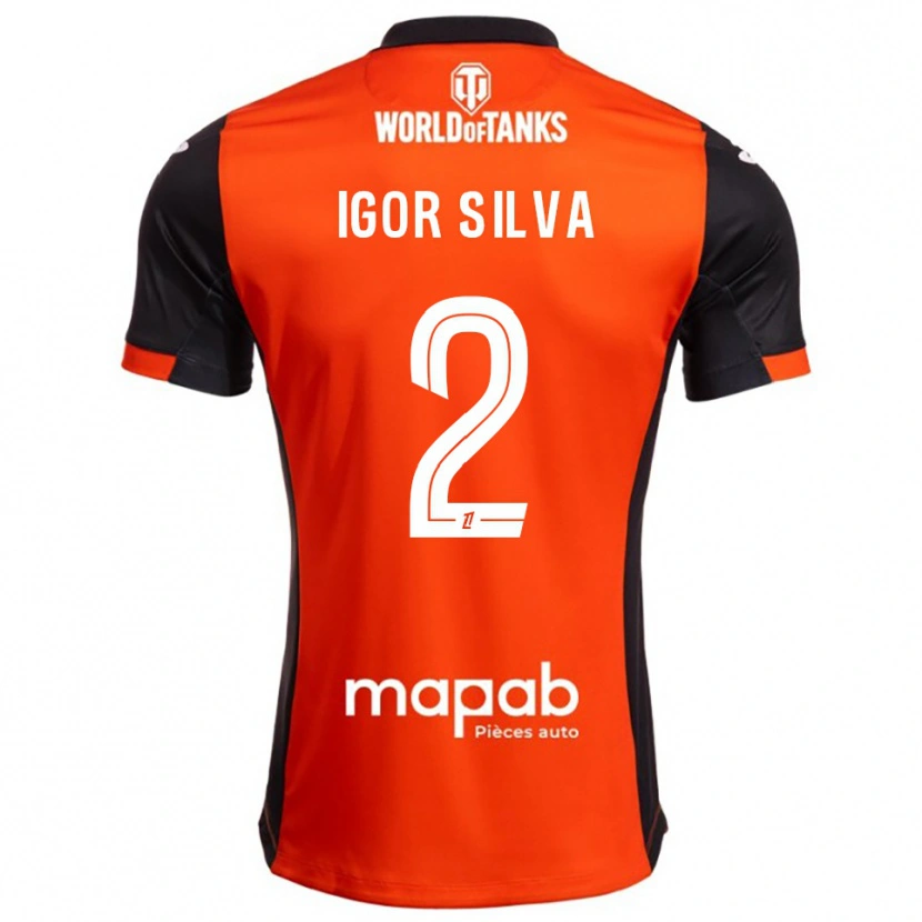 Danxen Criança Camisola Igor Silva #2 Preto Laranja Principal 2025/26 Camisa Brasil