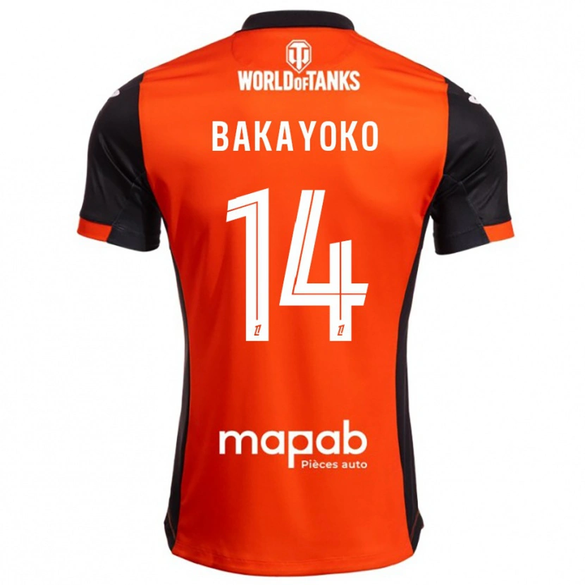Danxen Criança Camisola Tiemoué Bakayoko #14 Preto Laranja Principal 2025/26 Camisa Brasil