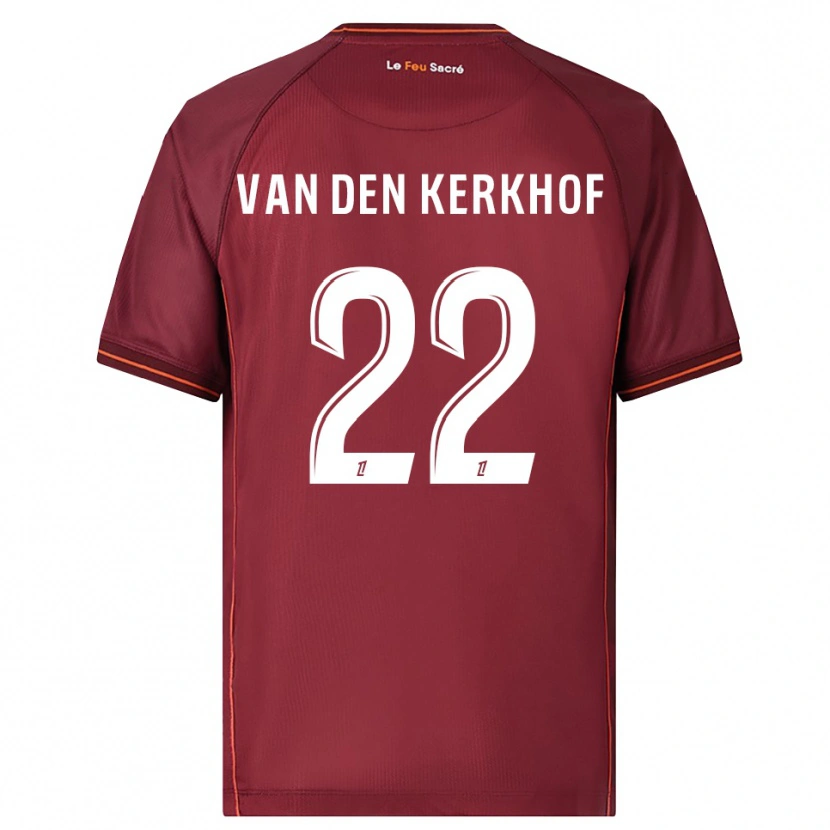 Danxen Criança Camisola Kevin Van Den Kerkhof #22 Borgonha Branco Principal 2025/26 Camisa Brasil