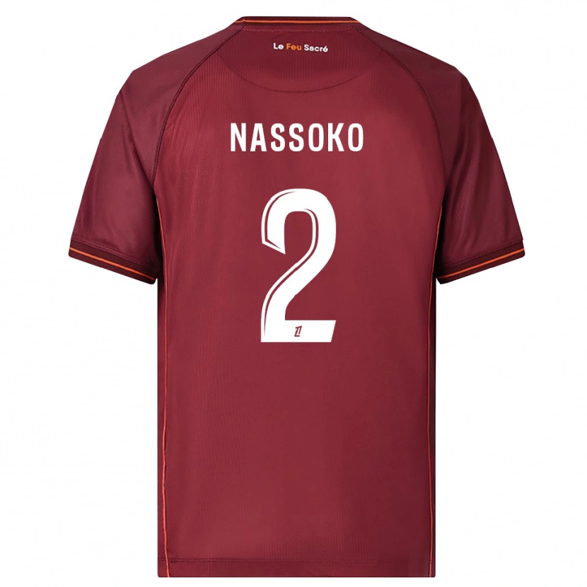 Danxen Criança Camisola Abdoulaye Nassoko #2 Borgonha Branco Principal 2025/26 Camisa Brasil