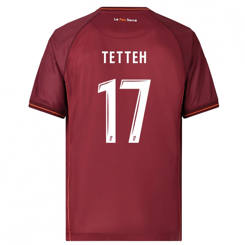 Danxen Criança Camisola Benjamin Tetteh #17 Borgonha Branco Principal 2025/26 Camisa Brasil