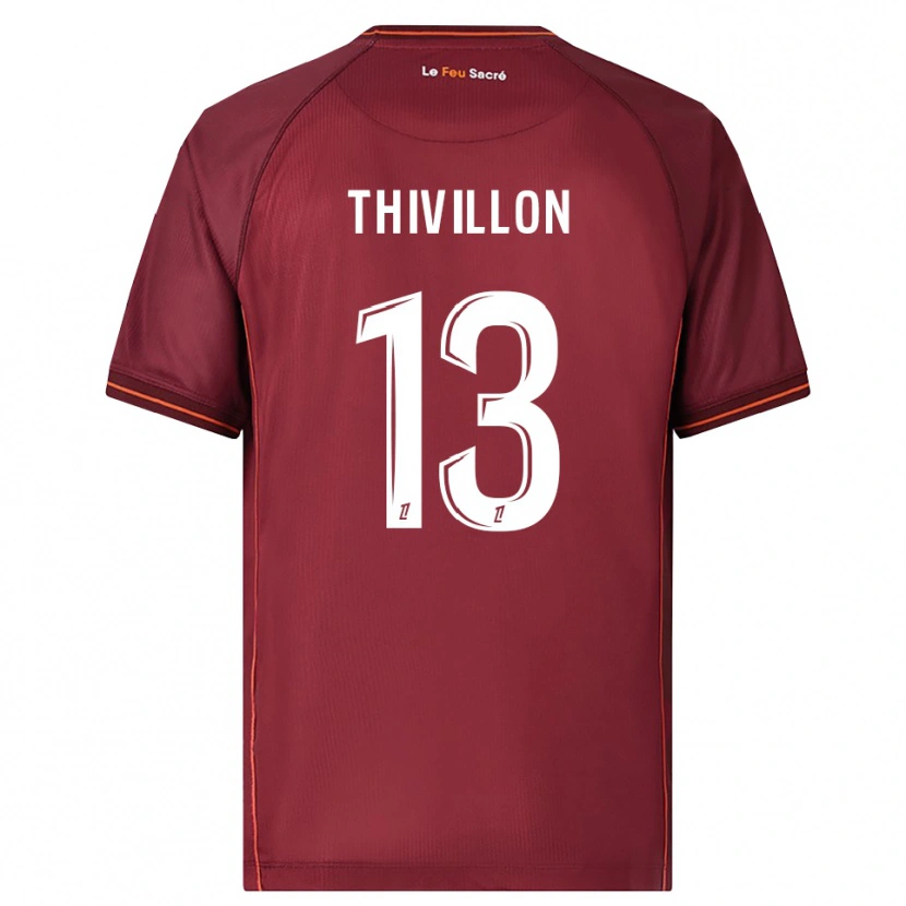 Danxen Criança Camisola Lina Thivillon #13 Borgonha Branco Principal 2025/26 Camisa Brasil