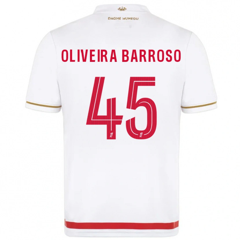 Danxen Criança Camisola Mickael Oliveira Barroso #45 Vermelho Branco Principal 2025/26 Camisa Brasil