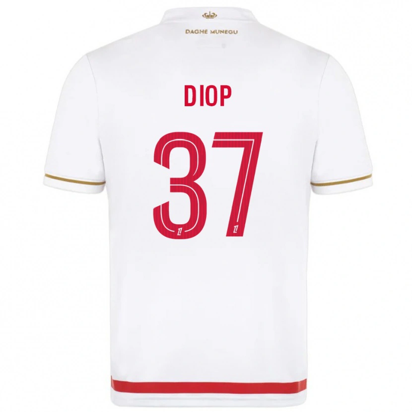 Danxen Criança Camisola Edan Diop #37 Vermelho Branco Principal 2025/26 Camisa Brasil