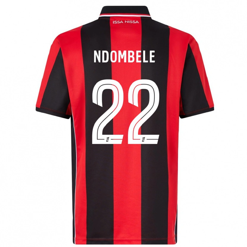 Danxen Criança Camisola Tanguy Ndombélé #22 Vermelho Preto Principal 2025/26 Camisa Brasil