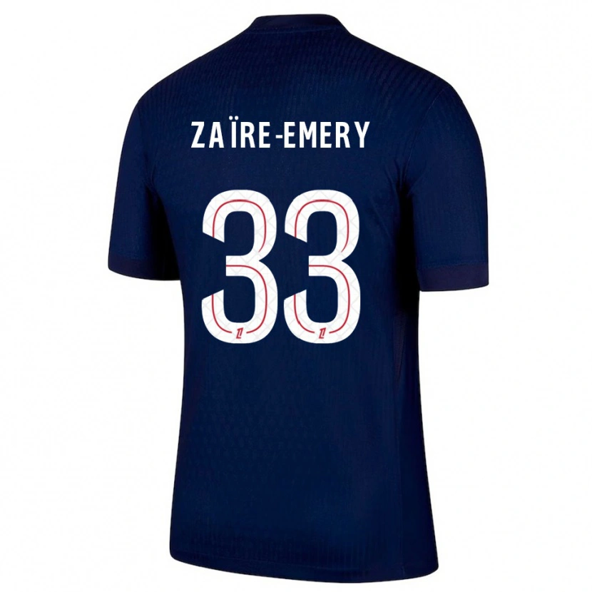 Danxen Criança Camisola Warren Zaïre-Emery #33 Azul Marinho Vermelho Principal 2025/26 Camisa Brasil
