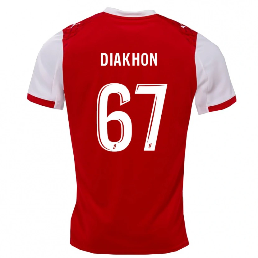 Danxen Criança Camisola Mamadou Diakhon #67 Vermelho Branco Principal 2025/26 Camisa Brasil