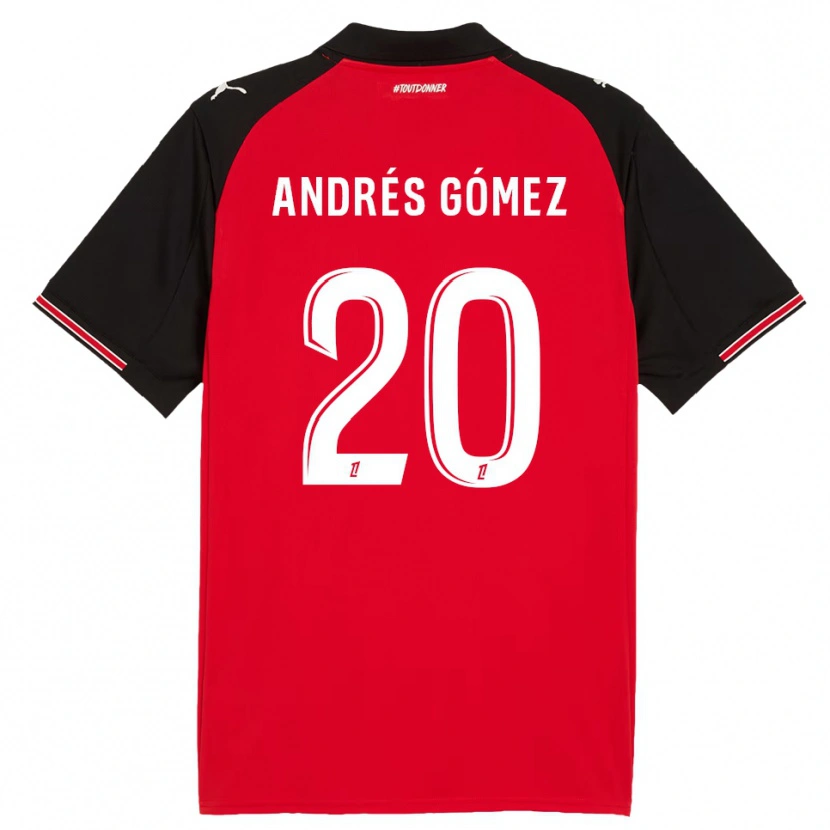 Danxen Criança Camisola Carlos Andrés Gómez #20 Vermelho Preto Principal 2025/26 Camisa Brasil