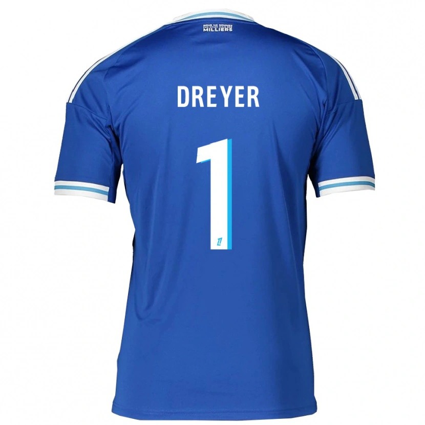 Danxen Criança Camisola Matthieu Dreyer #1 Azul Branco Principal 2025/26 Camisa Brasil