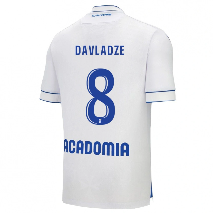 Danxen Criança Camisola Luca Davladze #8 Branco Azul Principal 2025/26 Camisa Brasil