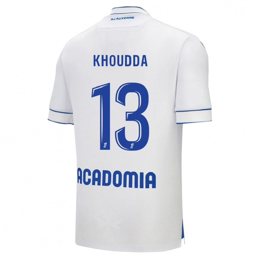 Danxen Criança Camisola Youssef Khoudda #13 Branco Azul Principal 2025/26 Camisa Brasil
