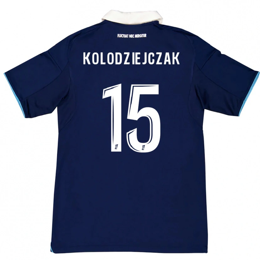 Danxen Criança Camisola Timothée Kolodziejczak #15 Azul Escuro Branco Principal 2025/26 Camisa Brasil