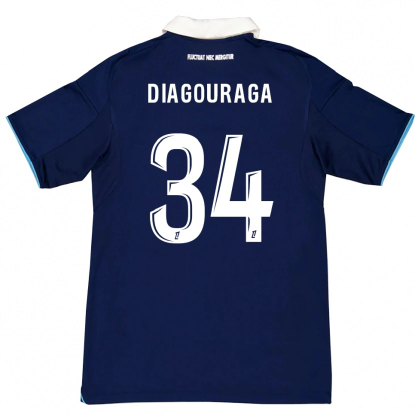 Danxen Criança Camisola Djibril Diagouraga #34 Azul Escuro Branco Principal 2025/26 Camisa Brasil