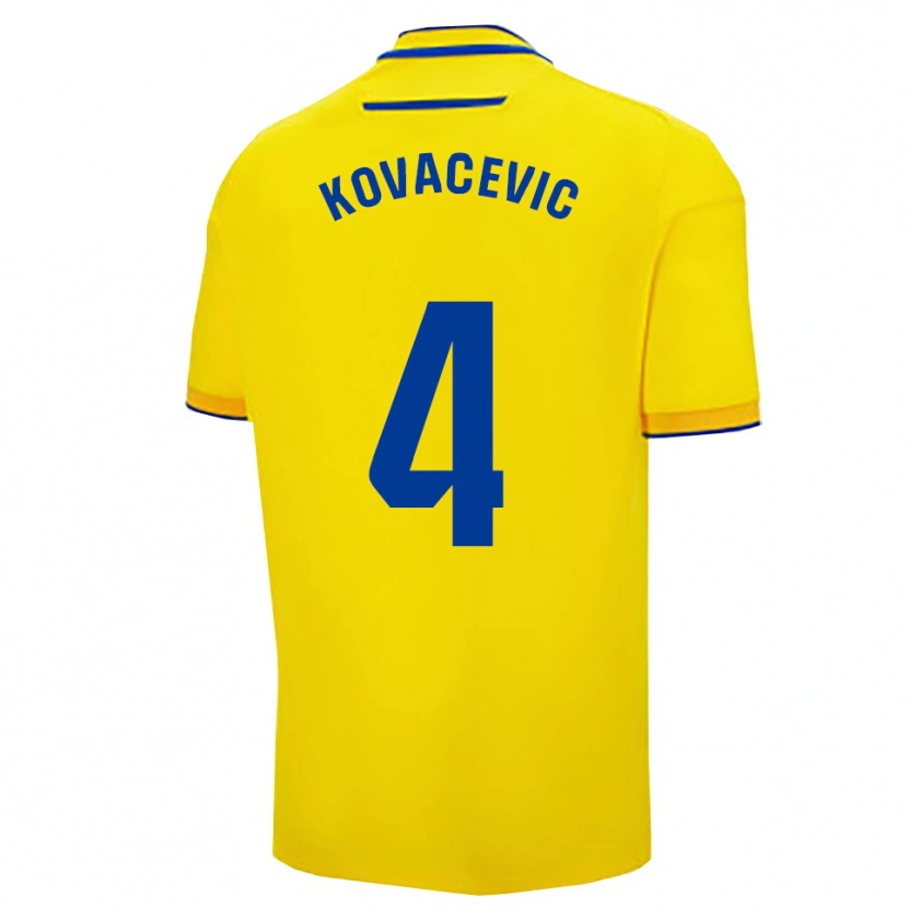 Danxen Criança Camisola Bojan Kovacevic #4 Amarelo Marinho Principal 2025/26 Camisa Brasil