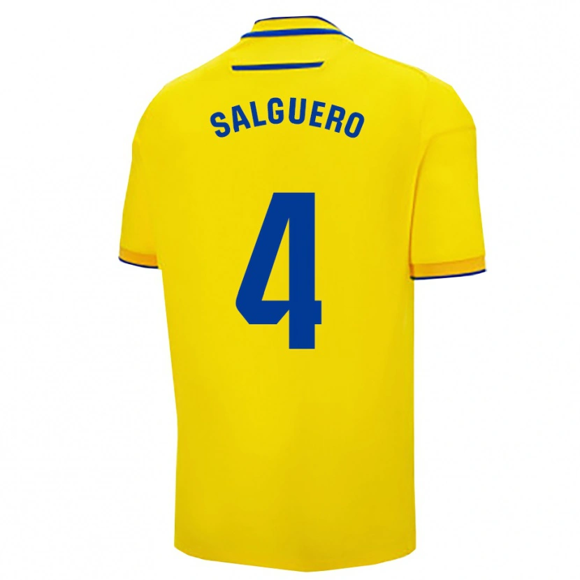 Danxen Criança Camisola Adrián Salguero #4 Amarelo Marinho Principal 2025/26 Camisa Brasil