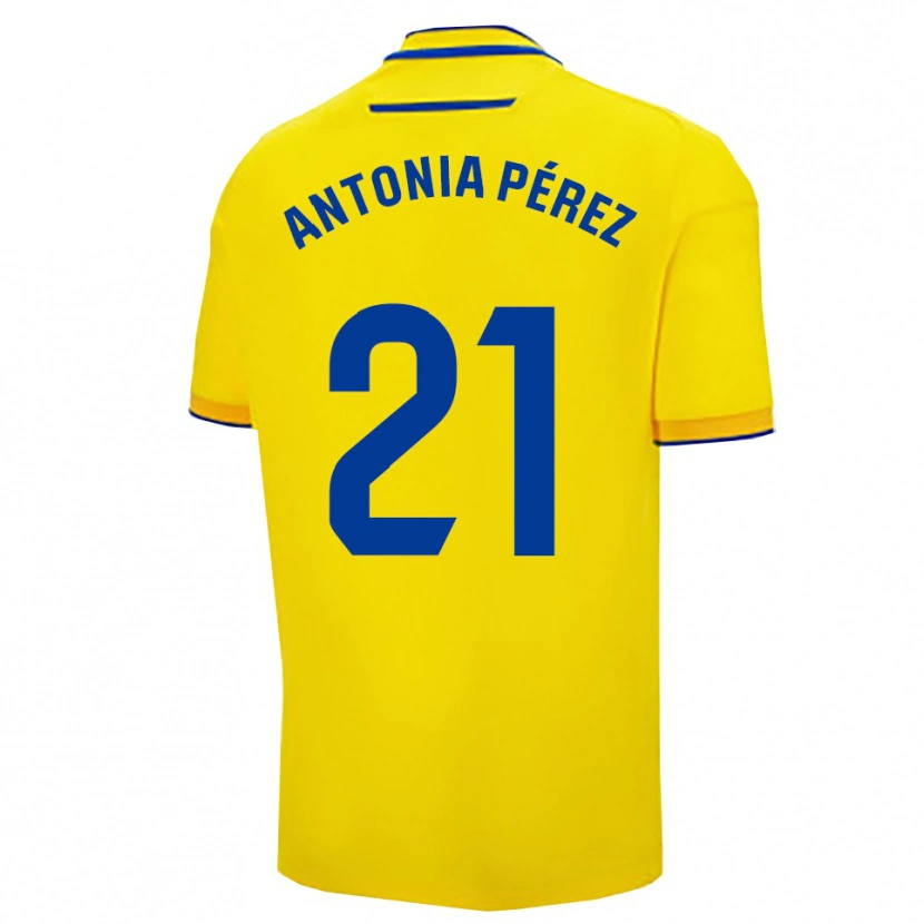 Danxen Criança Camisola Antonia Pérez Lopez #21 Amarelo Marinho Principal 2025/26 Camisa Brasil