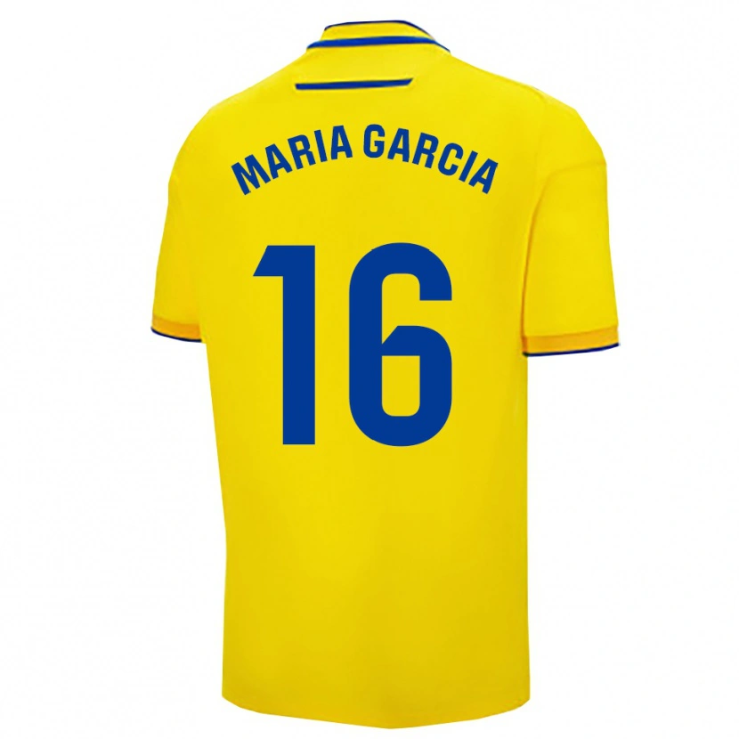 Danxen Criança Camisola Maria García Fernández #16 Amarelo Marinho Principal 2025/26 Camisa Brasil