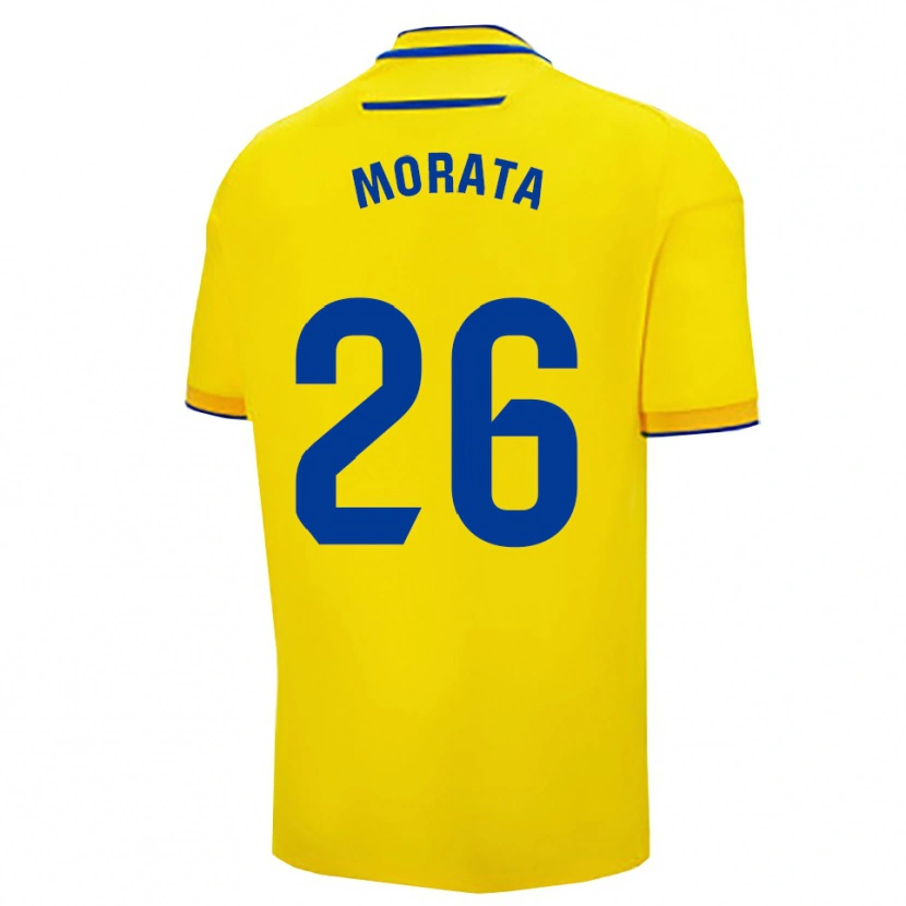 Danxen Criança Camisola Álex Morata #26 Amarelo Marinho Principal 2025/26 Camisa Brasil