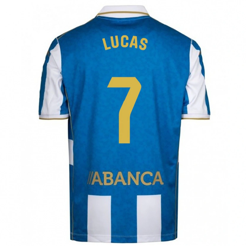 Danxen Criança Camisola Lucas Pérez #7 Branco Azul Principal 2025/26 Camisa Brasil