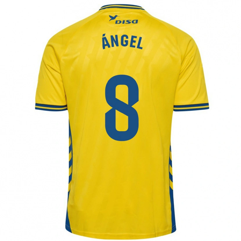 Danxen Criança Camisola José Ángel #8 Amarelo Azul Principal 2025/26 Camisa Brasil