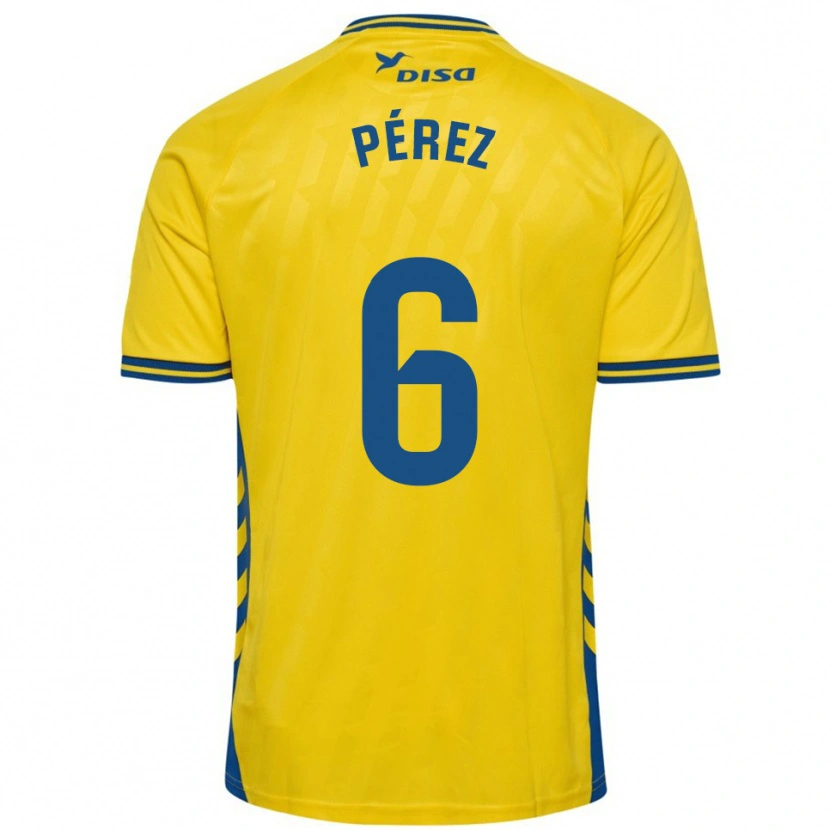 Danxen Criança Camisola Yoni Pérez #6 Amarelo Azul Principal 2025/26 Camisa Brasil