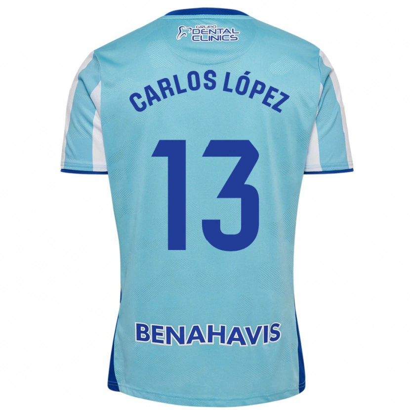 Danxen Criança Camisola Carlos López #13 Azul Celeste Branco Principal 2025/26 Camisa Brasil