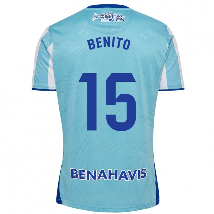 Danxen Criança Camisola Iván Benito #15 Azul Celeste Branco Principal 2025/26 Camisa Brasil