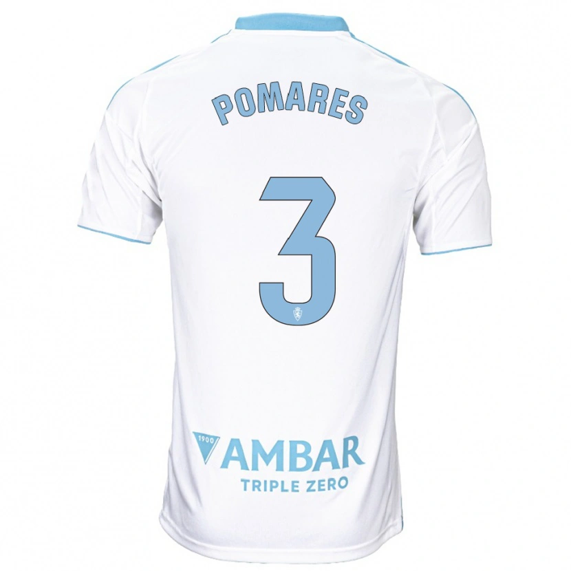 Danxen Criança Camisola Carlos Pomares #3 Branco Azul Celeste Principal 2025/26 Camisa Brasil