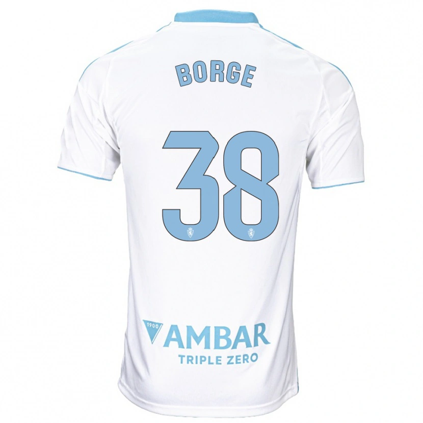 Danxen Criança Camisola Andrés Borge #38 Branco Azul Celeste Principal 2025/26 Camisa Brasil