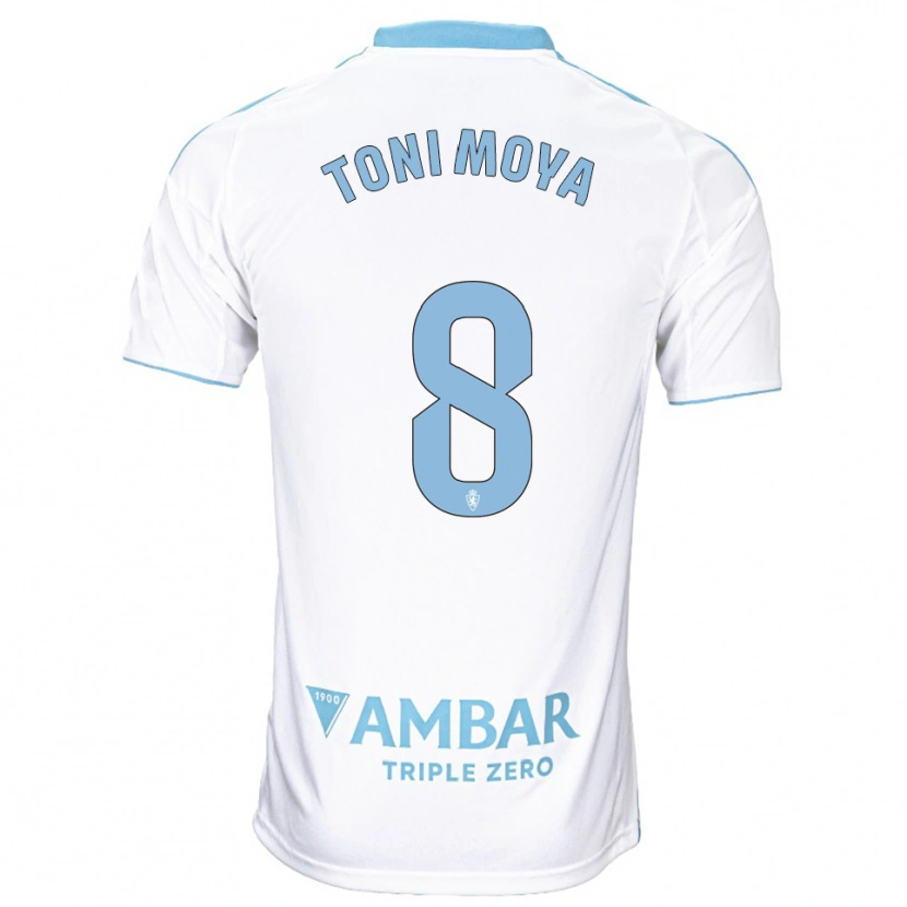 Danxen Criança Camisola Toni Moya #8 Branco Azul Celeste Principal 2025/26 Camisa Brasil