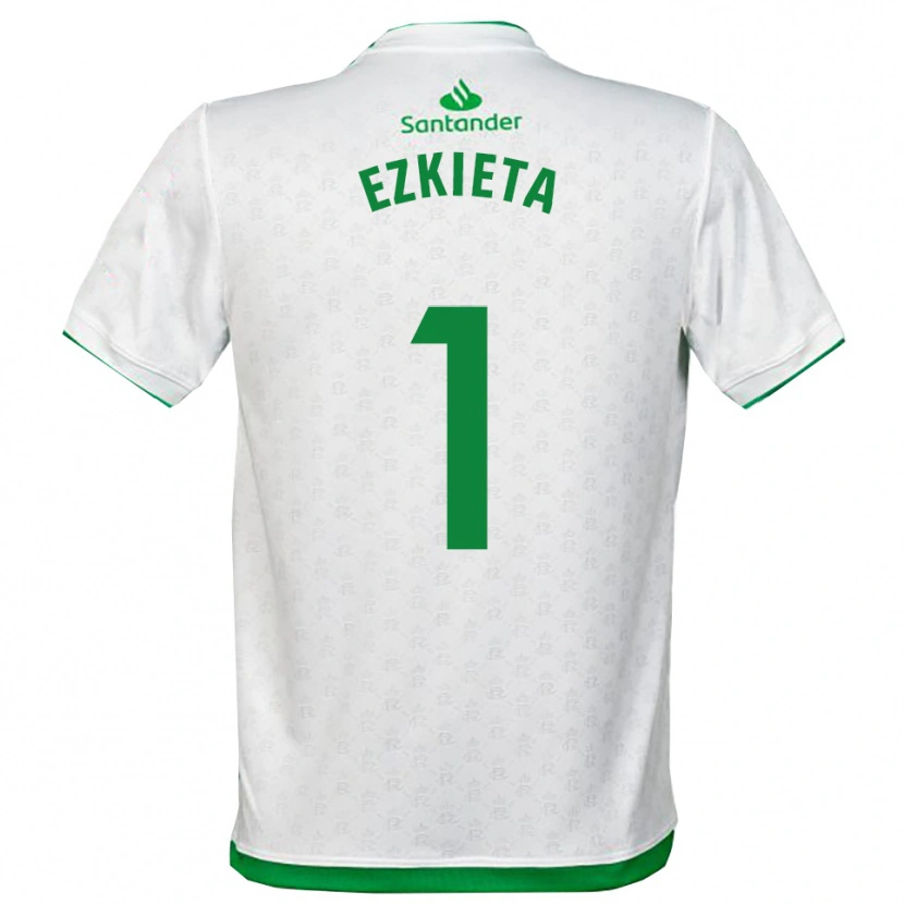 Danxen Criança Camisola Jokin Ezkieta #1 Verde Branco Principal 2025/26 Camisa Brasil