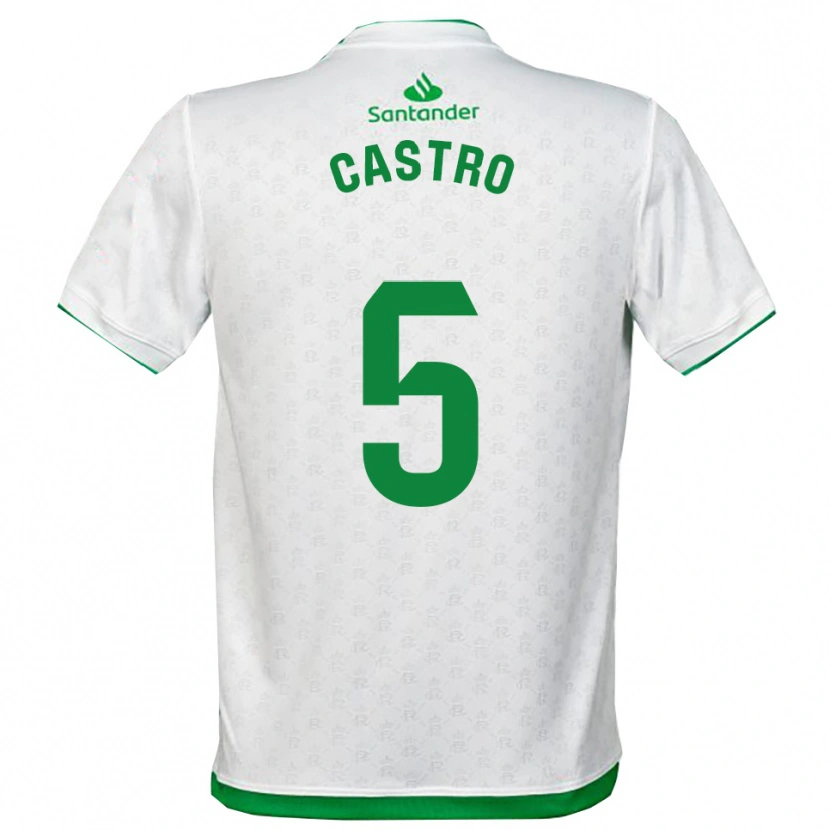 Danxen Criança Camisola Javi Castro #5 Verde Branco Principal 2025/26 Camisa Brasil