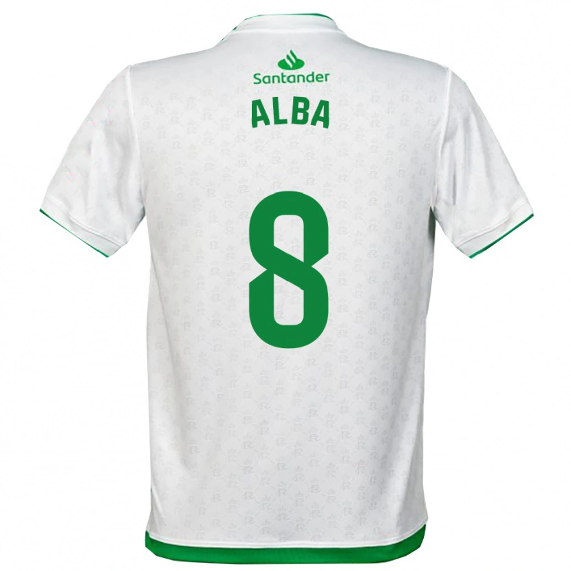 Danxen Criança Camisola Alba Luzuriaga Albelda #8 Verde Branco Principal 2025/26 Camisa Brasil