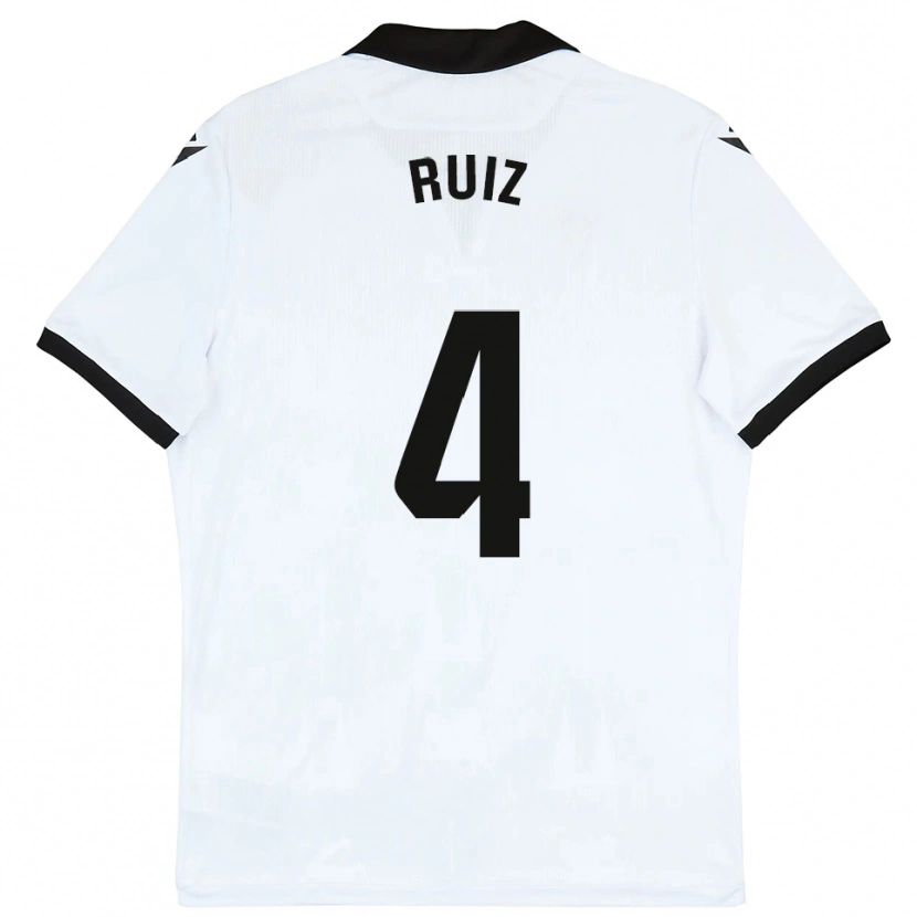 Danxen Criança Camisola Dani Ruiz #4 Branco Preto Principal 2025/26 Camisa Brasil