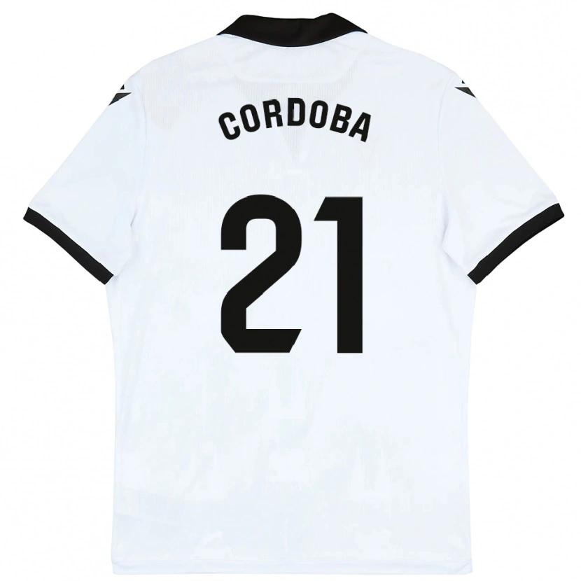 Danxen Criança Camisola Iñigo Córdoba #21 Branco Preto Principal 2025/26 Camisa Brasil