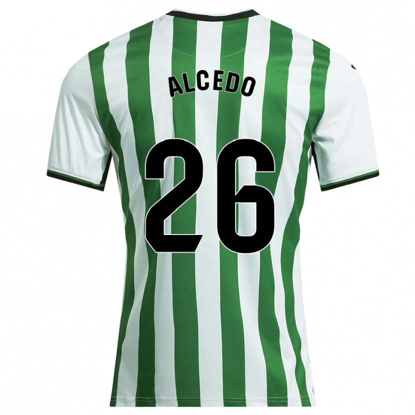 Danxen Criança Camisola Juan María Alcedo #26 Branco Verde Principal 2025/26 Camisa Brasil