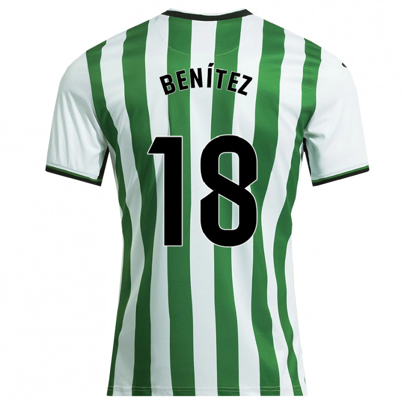 Danxen Criança Camisola Paco Benítez #18 Branco Verde Principal 2025/26 Camisa Brasil