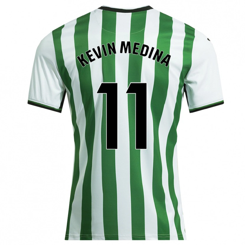 Danxen Criança Camisola Kevin Medina #11 Branco Verde Principal 2025/26 Camisa Brasil