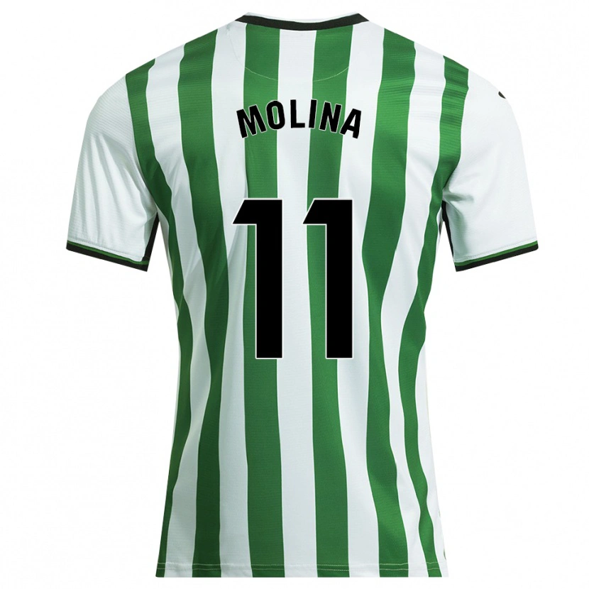 Danxen Criança Camisola Antonio Molina #11 Branco Verde Principal 2025/26 Camisa Brasil
