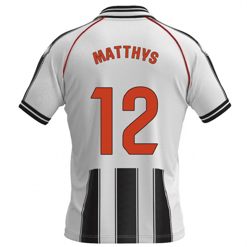 Danxen Criança Camisola Romain Matthys #12 Branco Preto Principal 2025/26 Camisa Brasil