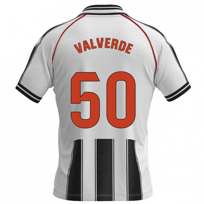 Danxen Criança Camisola Jorge Valverde #50 Branco Preto Principal 2025/26 Camisa Brasil