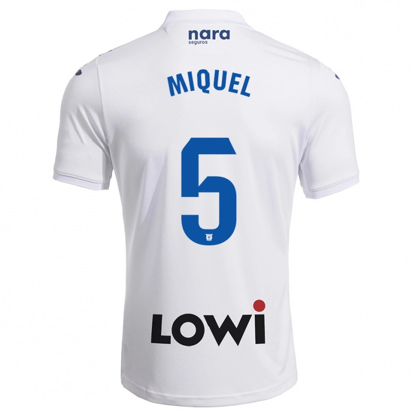 Danxen Criança Camisola Ignasi Miquel #5 Branco Marinho Principal 2025/26 Camisa Brasil