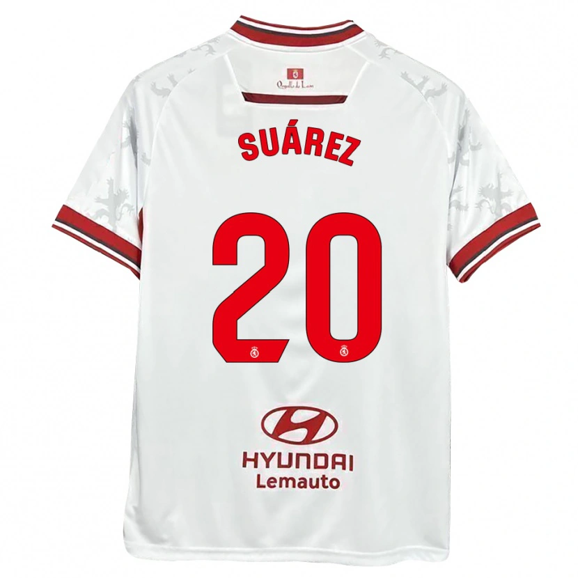 Danxen Criança Camisola Arturo Suárez #20 Branco Vermelho Principal 2025/26 Camisa Brasil