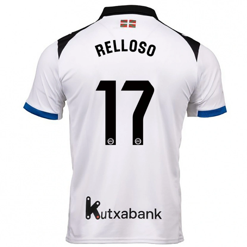 Danxen Criança Camisola Mikel Relloso #17 Branco Azul Alternativa 2025/26 Camisa Brasil