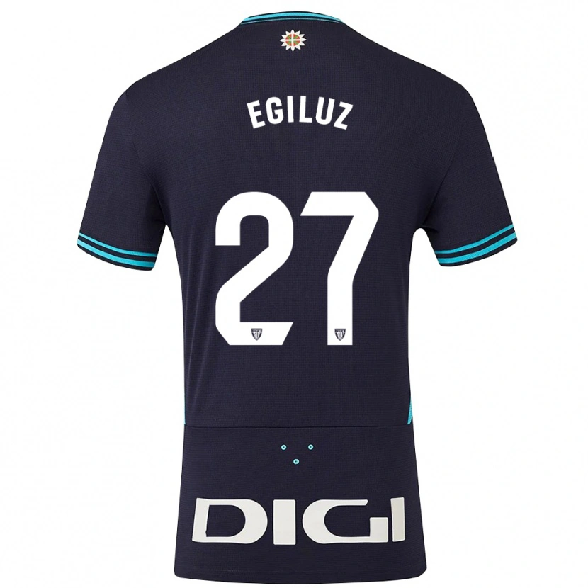 Danxen Criança Camisola Unai Egiluz #27 Azul Marinho Azul Celeste Alternativa 2025/26 Camisa Brasil