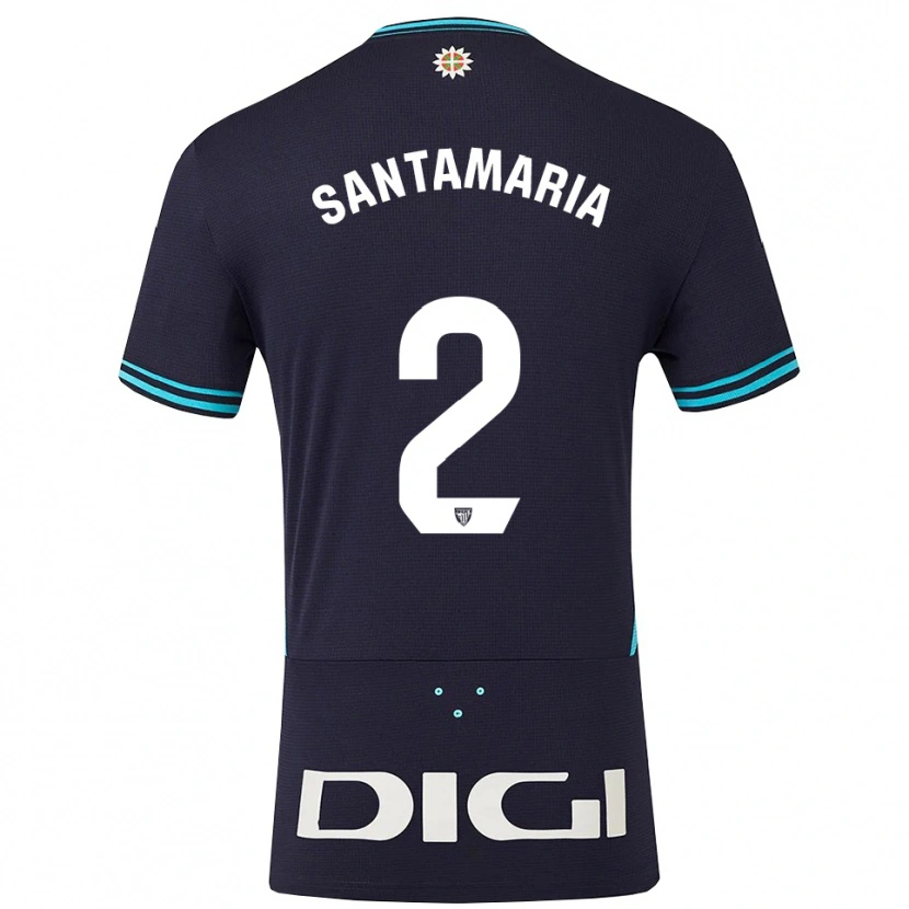 Danxen Criança Camisola Unai Santamaría #2 Azul Marinho Azul Celeste Alternativa 2025/26 Camisa Brasil