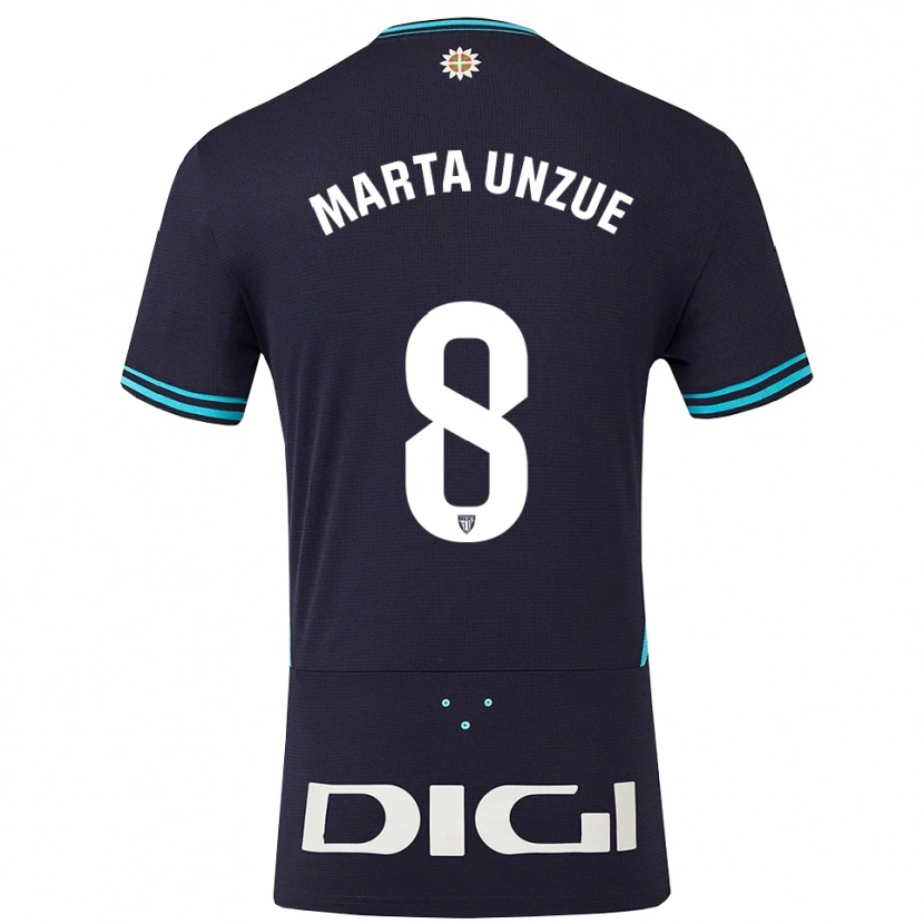 Danxen Criança Camisola Marta Unzué Urdániz #8 Azul Marinho Azul Celeste Alternativa 2025/26 Camisa Brasil