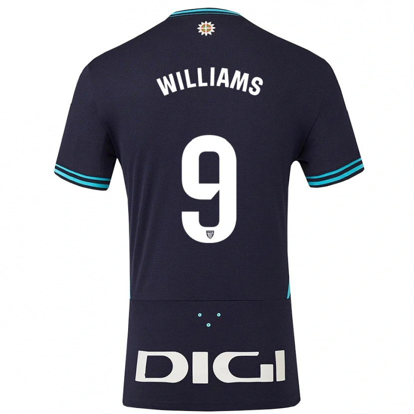 Danxen Criança Camisola Iñaki Williams #9 Azul Marinho Azul Celeste Alternativa 2025/26 Camisa Brasil