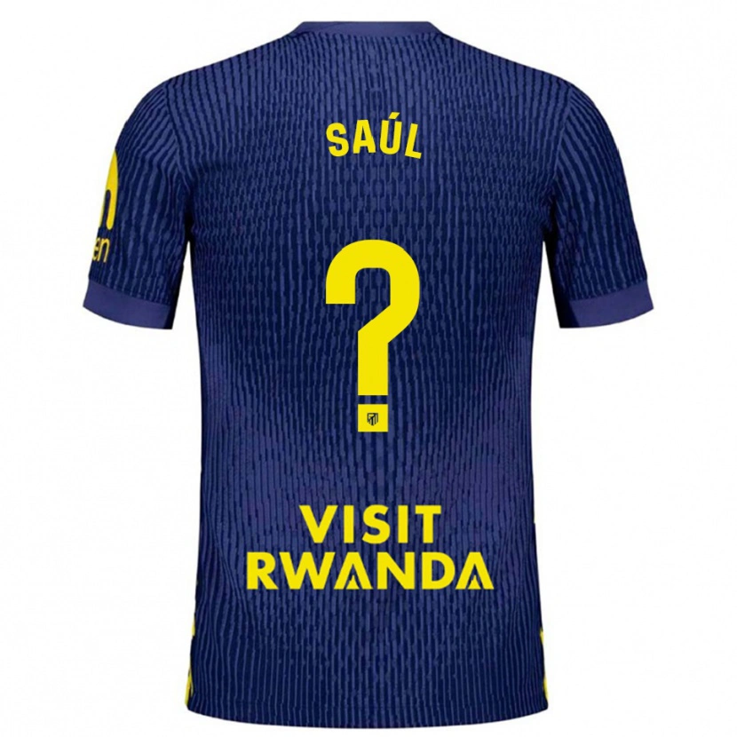 Danxen Criança Camisola Saúl Fernández #0 Azul Marinho Amarelo Alternativa 2025/26 Camisa Brasil